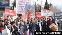 Protest u Crnoj Gori u organizciji Centra za ženska prava povodom Osmog marta, 2019. 