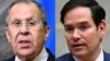 Ministrul rus de Externe, Serghei Lavrov (stânga), și secretarul de stat al SUA, Marco Rubio, se întâlnesc în Arabia Saudită pe 18 februarie (Combo RFE/RL).