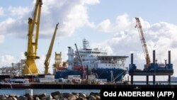 Nava Akademik Cherskiy ancorată în portul Mukran din Marea Barltică, nord-estul Germaniei, septembrie 2020