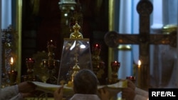 St. Peter's Cathedral in the Belarusian capital, Minsk, on January 7