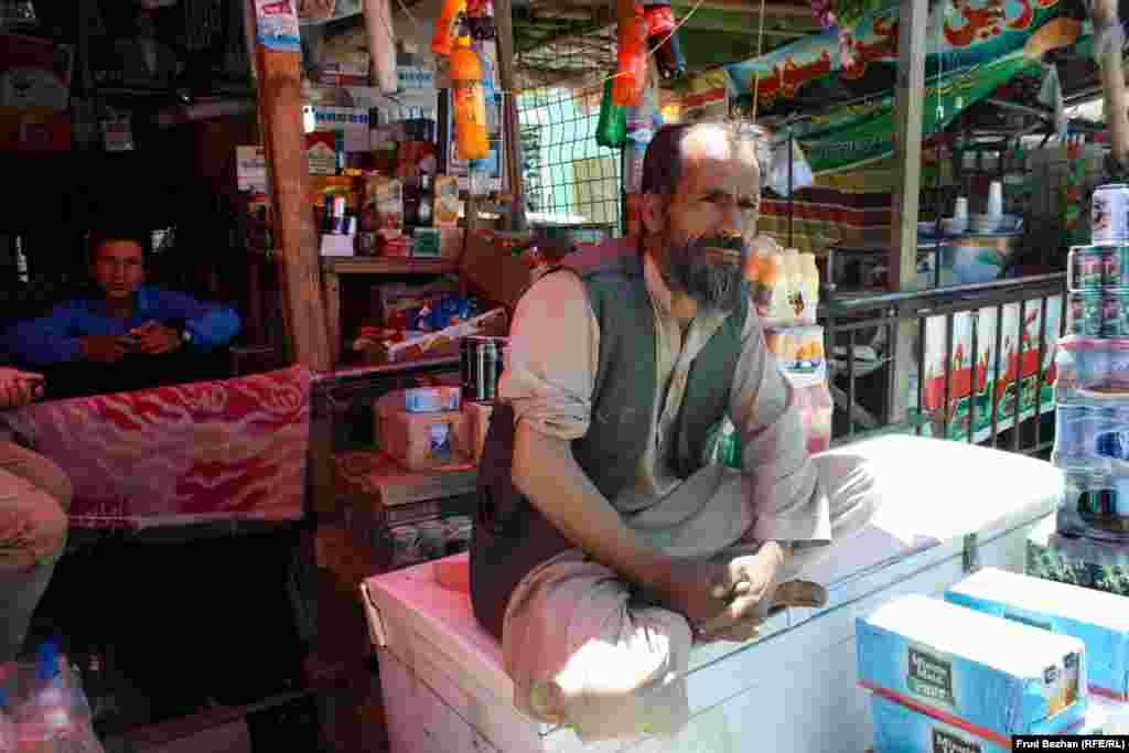 Halim rents out a stall at Bagram Bazaar. He worked at the base for seven years before being fired earlier this year. 