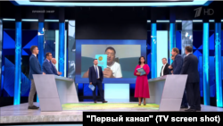 Ведущие и гости передачи на российском «Первом канале» обсуждают действия казахстанского активиста Куата Ахметова