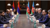 Turkey - The foreign ministers of Armenia and Azerbaijan meet in Istanbul, October18, 2024.