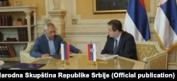 Ivica Dačić i ruski ambasador Aleksandar Bocan Harčenko u Beogradu, juli 2021.