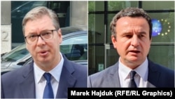 Aleksandar Vučić, presednik Srbije i Aljbin (Albin) Kurti, premijer Kosova. 