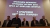 Vojislav Šešelj (drugi slijeva) na promociji svoje knjige u kojoj negira genocid u Srebrenici, Beograd, 5. februar 2020.