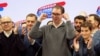 Aleksandar Vučić i izbornom štabu Srpske napredne stranke nakon proglašenja pobede, 17. decembar 2023.