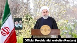 Iranski predsjednik Hasan Ruhani održao je televizijski govor povodom iranske Nove godine Norvuz, hvaleći liječnike i medicinske sestre za njihovu hrabrost u borbi protiv korona virusa, Teheran, Iran, 20. mart 2020. 