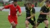 Georgian soccer players during a local championship match