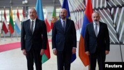 Իլհամ Ալիև, Շառլ Միշել, Նիկոլ Փաշինյան, Բրյուսել, 14-ը մայիսի, 2023թ․