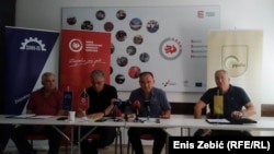 Pres-konferencija predstavnika nekoliko najvažnijih hrvatskih granskih sindikata, Zagreb, 25. srpnja 2022.