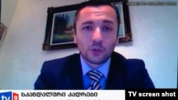 Vladimer Bedukadze in a screen grab from Georgia's Channel 9