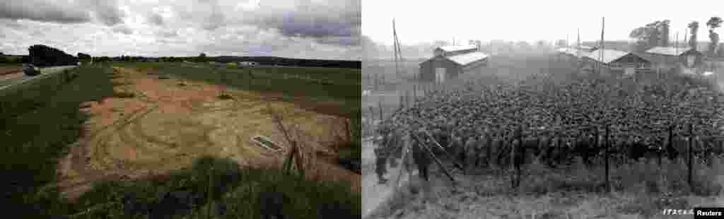 Njemačke vojnike, zarobljene nakon iskrcavanja iskrcavanja na Dan D, čuvaju američke snage u kampu u Nonant-le-Pinu 21. augusta 1944.