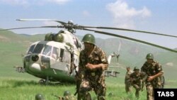 An airborne unit of the Tajik Army during joint exercises in southern Tajikistan