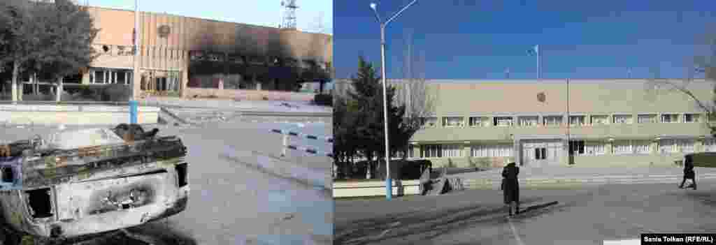 The mayor's office was another casualty of the riots. On the right, the building as it appears today.