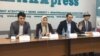 Участники пресс-конференции, на которой было заявлено о создании партии «Нур». 