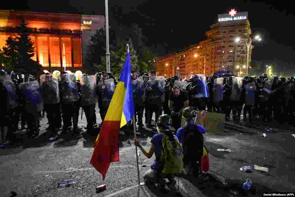 Police denied using excessive force, while Romania's interior minister said riot police had intervened against "hooligans who had attacked the state's authority."