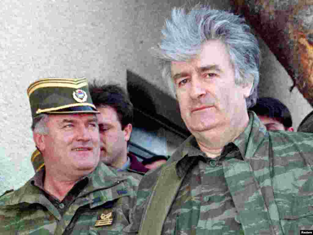 Radovan Karadžić i Ratko Mladić na Vlašiću, april, 1995. Foto: Reuters / Ranko Cuković