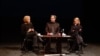 Učesnici panel-dikusije: Mirjana Karanović, Jeton Neziraj i Jasna Đuričić, Priština, 28. oktobar