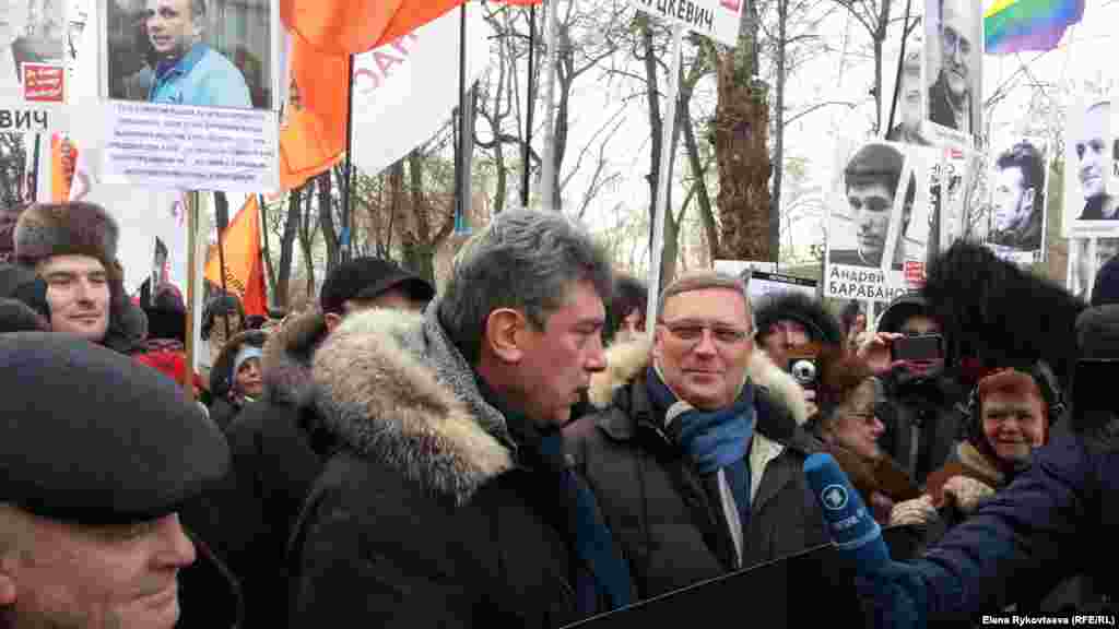 Шествие в поддержку "узников Болотной". Борис Немцов и Михаил Касьянов
