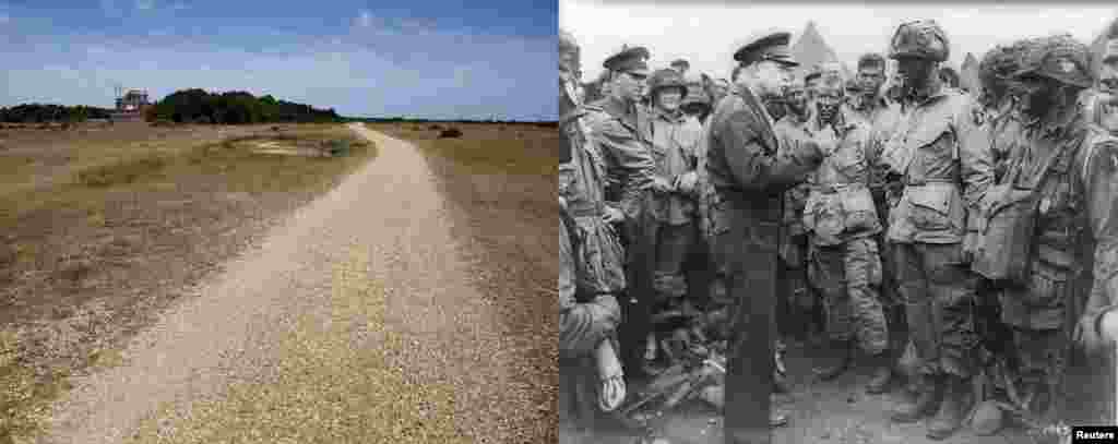 Vrhovni zapovjednik savezničkih snaga u Evropi, general Dwight D. Eisenhower, razgovara sa američkim padobrancima na aerodromu Greenham Common Airfield u Engleskoj 5. juna, dan prije iskrcavanja na Normandiju.