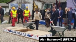 Polaganje kamena temeljca za HE Buk Bijela u maju 2021. godine, koji su postavili predsjednici Vlada Srbije i Republike Srpske Ana Brnabić i Radovan Višković.