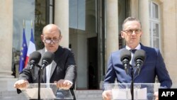 Ֆրանսիայի և Գերմանիայի արտաքին գործերի նախարարներ Ժան Իվ Լը Դրիանը և Հայկո Մաասը, արխիվ, Փարիզ, 19 հունիսի, 2019թ.