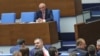 Делян Пеевски в парламента по време на изслушване на служебния премиер Димитър Главчев. Снимката е от 21 май 2024 г.
