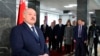 Bjeloruski lider Aleksandar Lukašenko nakon glasanja na parlamentarnim izborima u Minsku, 25. februar 2024.