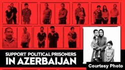 Плякат азэрбайджанскіх праваабаронцаў з палітвязьнямі
