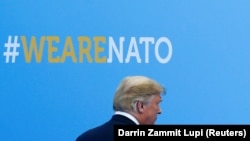 U.S. President Donald Trump at the start of a NATO summit in Brussels on July 11.