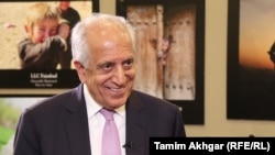 Zalmay Khalilzad, the U.S. special envoy for Afghanistan, smiles during his exclusive interview RFE/RL on July 31.