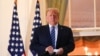 Američki predsednik Donald Tramp u Beloj kući bez maske, nakon povratka iz vojne bolnice u kojoj se lečio od COVID-a 19, Vašington, 5. oktobar