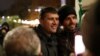 Лидерът на "Величие" Ивелин Михайлов (вляво) става депутат. На снимката: Михайлов със симпатизант по време на протест на 11 ноември 2024 г. в София