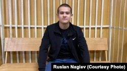 Ramil Shamsutdinov appears at his trial in a Chita courtroom on December 10.