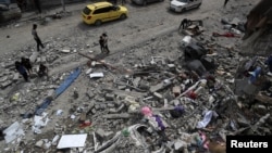 Urmările unui atac israelian asupra unei case din Gaza, 24 aprilie 2025. 