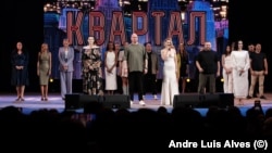 Kvartal 95 performs in Kyiv in October 2023, one of the troupe's first live concerts after Russia’s full-scale invasion.