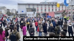 Građani Prijedora na protestu protiv rudarenja u Bukovoj Kosi, 22. mart 2025.