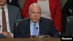 Ahead of the vote on June 14, U.S. Senator John McCain criticized the Kremlin for what he called a "brazen attack on our democracy." (file photo)