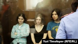 Three members of Pussy Riot received two-year sentences.