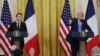 Conferință de presă comună la Casa Albă: președintele SUA, Donald Trump, și președintele francez, Emmanuel Macron.