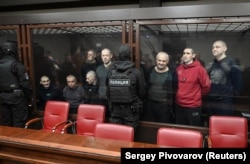 Військовополонені «азовці» під час суду в Ростові-на-Дону, Росія, 26 березня