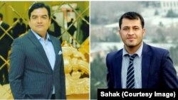 اسلم حجاب (ښي لوري ته) او عبدالوارث حسرت د اریانا نیوز ټېلېوېژن خبریالان دي - انځور له ارشیفه
