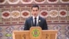 Serdar Berdymukhammedov speaks before parliament in Ashgabat last month.