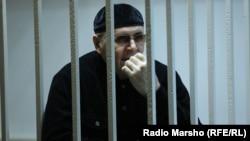 Oyub Titiyev in court in the Chechen town of Shali in March.