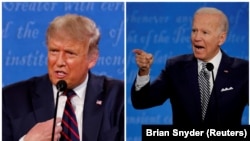 Whether Donald Trump (left) or Joe Biden win the presidential election on November 3, prospects for a big improvement in relations with the Kremlin look faint.