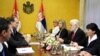 Sastanak premijera Mirka Cvetkovića i ministrice finansija Diane Dragutinović sa Misijom MMF-a u Beogradu,oktobar 2010 