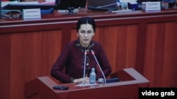 Депутат Жогорку Кенеша Аида Салянова. 21 февраля 2018 года.