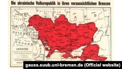 Німецька мапа України початку 1918 року