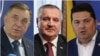 Predsjednik bh. entiteta Republika Srpska (RS) Milorad Dodik, premijer RS ​​Radovan Višković i predsjednik parlamenta RS Nenad Stevandić, bez datuma.